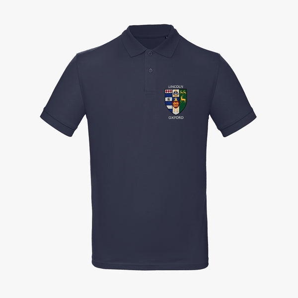 Load image into Gallery viewer, Lincoln College Men&#39;s Organic Embroidered Polo Shirt
