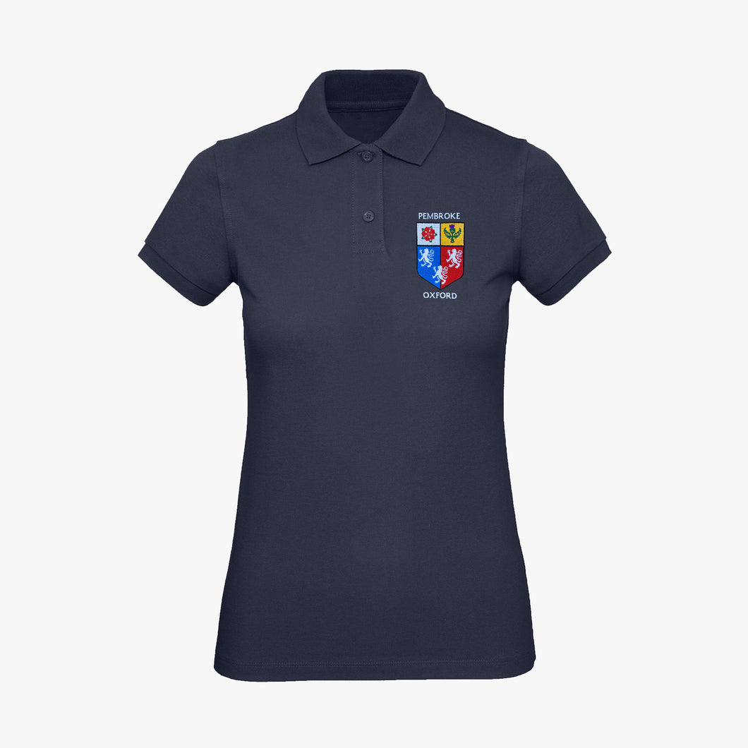 OUTLET Pembroke College Ladies Organic Embroidered Polo Shirt Navy