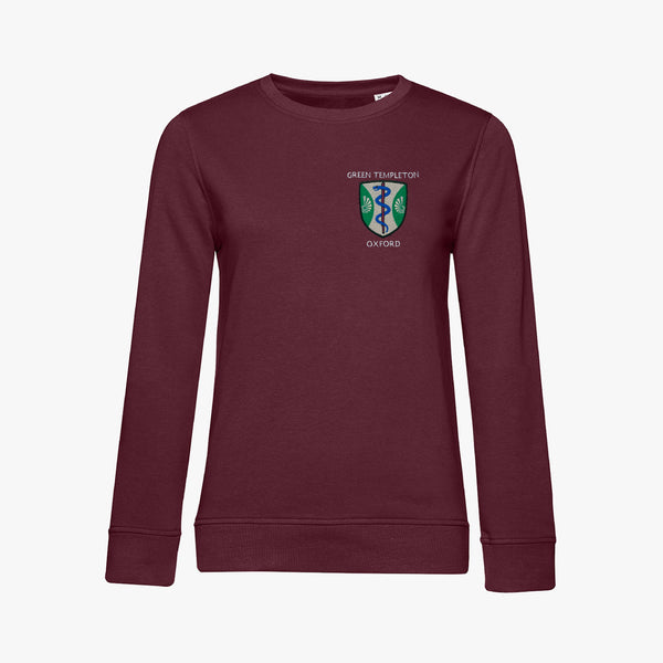 Load image into Gallery viewer, Green Templeton College Ladies Organic Embroidered Sweatshirt
