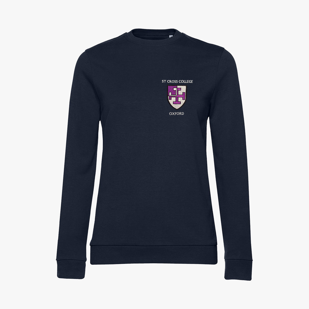 OUTLET St Cross College Ladies Organic Embroidered Sweatshirt Navy Small