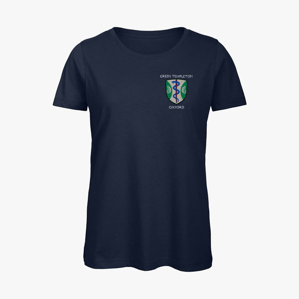 Load image into Gallery viewer, Green Templeton College Ladies Organic Embroidered T-Shirt
