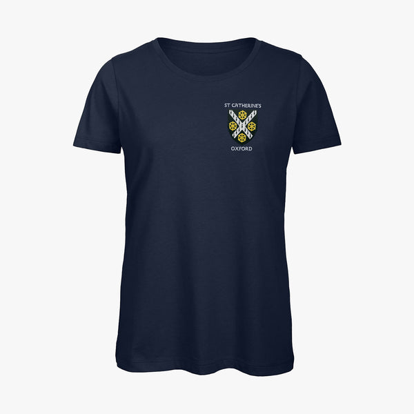Load image into Gallery viewer, St Catherine&#39;s College Ladies Organic Embroidered T-Shirt
