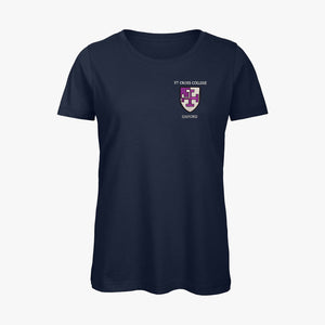 St Cross College Ladies Organic Embroidered T-Shirt