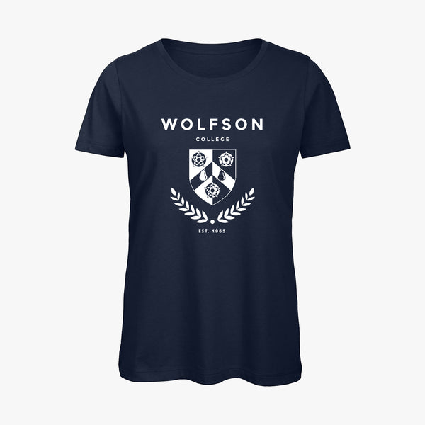 Load image into Gallery viewer, Wolfson College Ladies Organic Laurel T-Shirt
