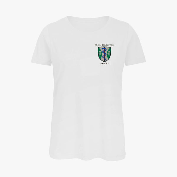 Load image into Gallery viewer, Green Templeton College Ladies Organic Embroidered T-Shirt
