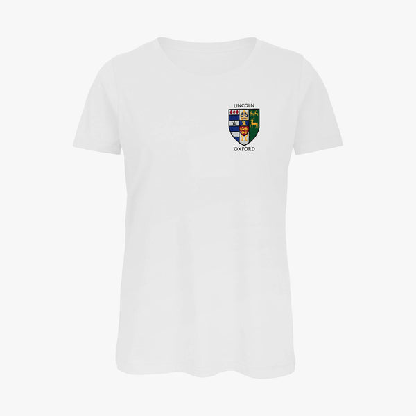 Load image into Gallery viewer, Lincoln College Ladies Organic Embroidered T-Shirt
