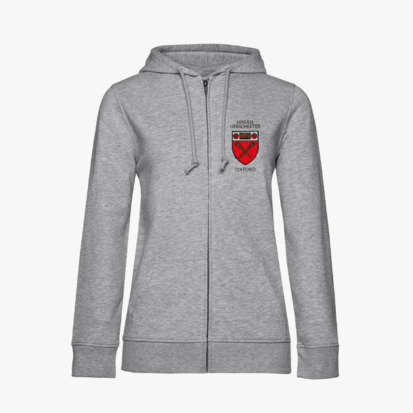 Load image into Gallery viewer, Harris Manchester College Ladies Organic Embroidered Zip Hoodie
