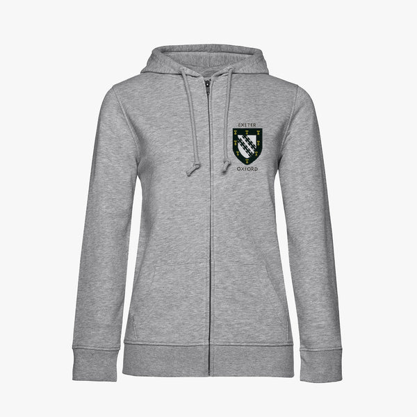 Load image into Gallery viewer, Exeter College Ladies Organic Embroidered Zip Hoodie
