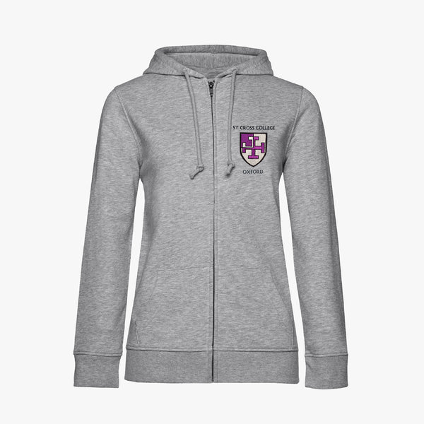 Load image into Gallery viewer, St Cross College Ladies Organic Embroidered Zip Hoodie
