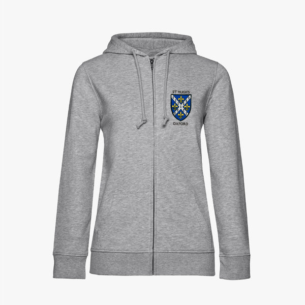 Load image into Gallery viewer, St Hugh&#39;s College Ladies Organic Embroidered Zip Hoodie
