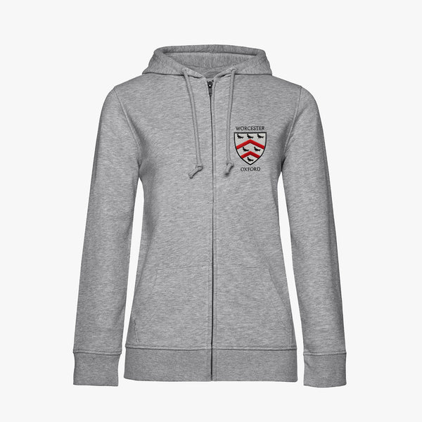 Load image into Gallery viewer, Worcester College Ladies Organic Embroidered Zip Hoodie
