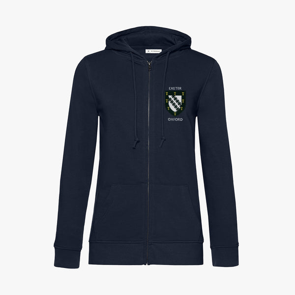 Load image into Gallery viewer, Exeter College Ladies Organic Embroidered Zip Hoodie
