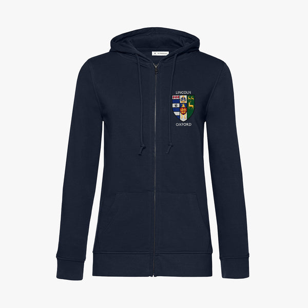 Load image into Gallery viewer, Lincoln College Ladies Organic Embroidered Zip Hoodie
