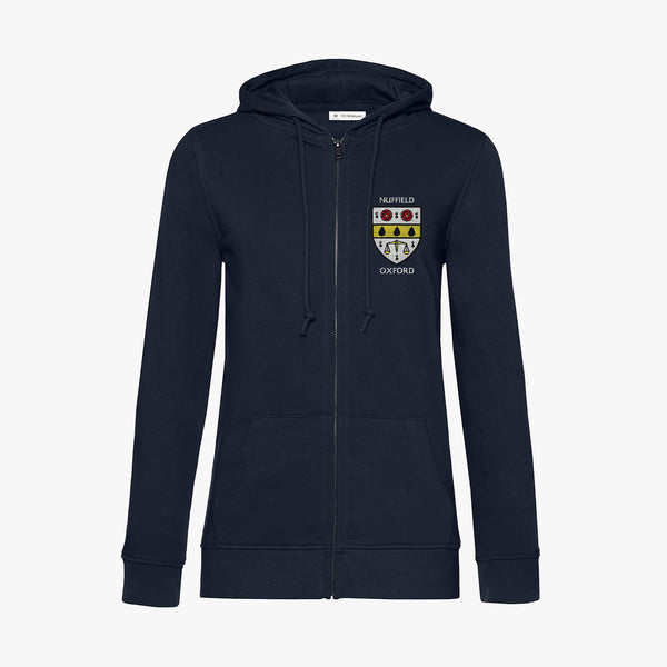 Load image into Gallery viewer, Nuffield College Ladies Organic Embroidered Zip Hoodie
