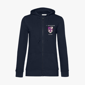OUTLET St Cross College Ladies Organic Embroidered Zip Hoodie Navy Small