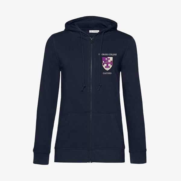 Load image into Gallery viewer, St Cross College Ladies Organic Embroidered Zip Hoodie
