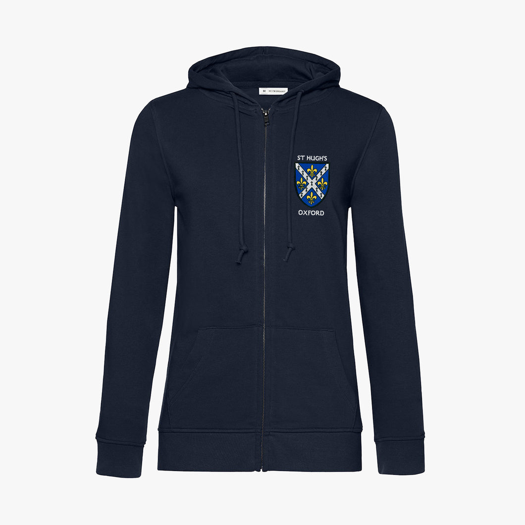 St Hugh's College Ladies Organic Embroidered Zip Hoodie