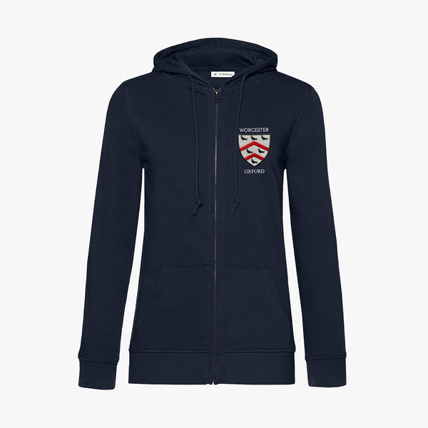 Load image into Gallery viewer, Worcester College Ladies Organic Embroidered Zip Hoodie
