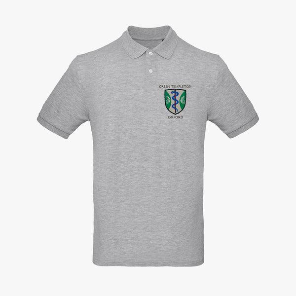 Load image into Gallery viewer, Green Templeton College Men&#39;s Organic Embroidered Polo Shirt

