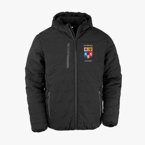 OUTLET Pembroke College Recycled Padded Winter Hooded Jacket Black Medium