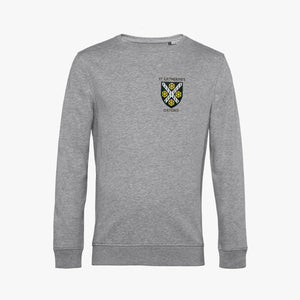 OUTLET St Catherine's Men's Organic Embroidered Sweatshirt Heather Grey Small