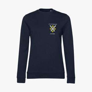 OUTLET St Catherine's College Ladies Organic Embroidered Sweatshirt Navy Medium