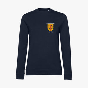 OUTLET St Edmund Hall Ladies Organic Embroidered Sweatshirt Navy Small