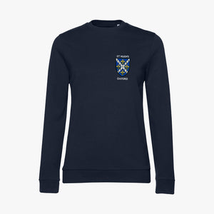 OUTLET St Hugh's College Ladies Organic Embroidered Sweatshirt Navy Small