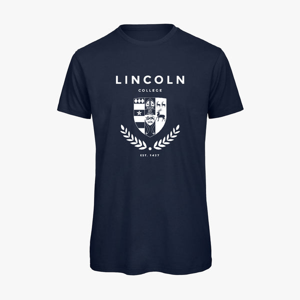 Load image into Gallery viewer, Lincoln College Men&#39;s Organic Laurel T-Shirt
