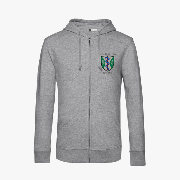 Load image into Gallery viewer, Green Templeton College Men&#39;s Organic Embroidered Zip Hoodie
