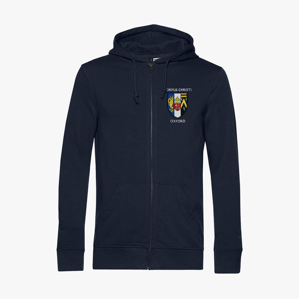 Load image into Gallery viewer, Corpus Christi College Men&#39;s Organic Embroidered Zip Hoodie
