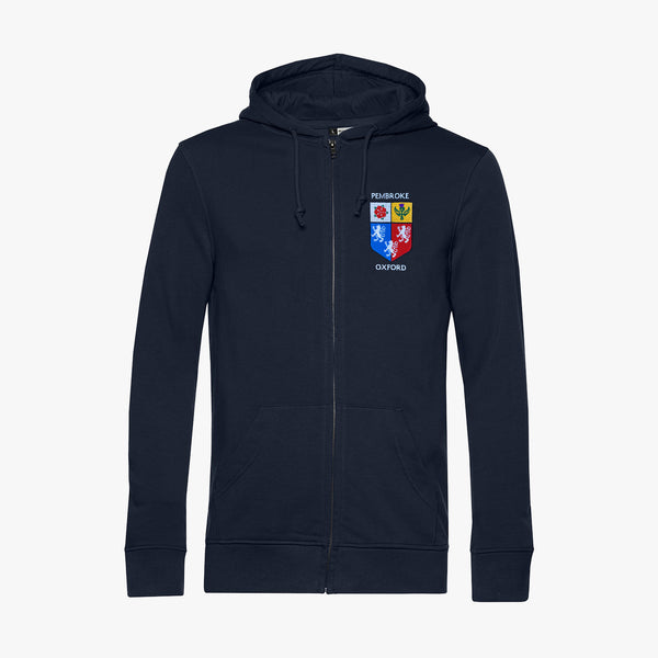 Load image into Gallery viewer, Pembroke College Men&#39;s Organic Embroidered Zip Hoodie

