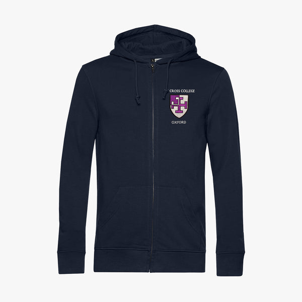 Load image into Gallery viewer, St Cross College Men&#39;s Organic Embroidered Zip Hoodie
