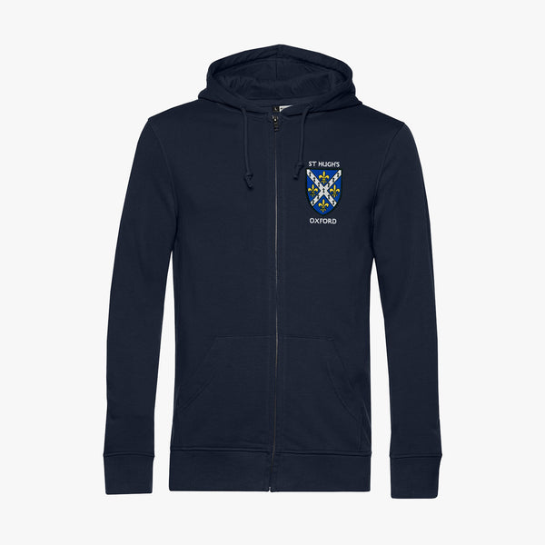 Load image into Gallery viewer, St Hugh&#39;s College Men&#39;s Organic Embroidered Zip Hoodie
