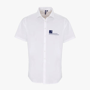 FM15 Estates Services Men's Stretch Fit Poplin Short Sleeved Shirt