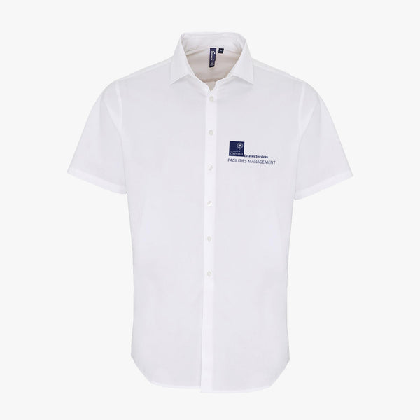 Load image into Gallery viewer, FM15 Estates Services Men&#39;s Stretch Fit Poplin Short Sleeved Shirt
