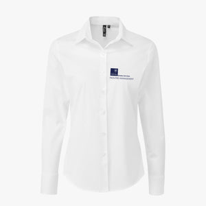 FM14 Estates Services Ladies Stretch Fit Poplin Long Sleeved Shirt