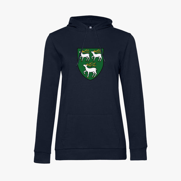Load image into Gallery viewer, Ladies Oxford College Arms Organic Printed Hoodie
