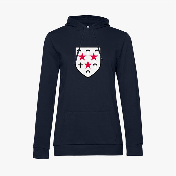 Load image into Gallery viewer, Ladies Oxford College Arms Organic Printed Hoodie
