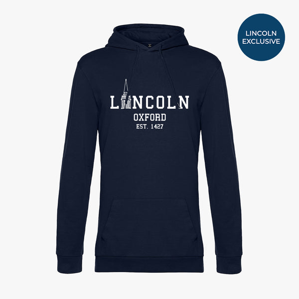Load image into Gallery viewer, Lincoln College Library Tower Men&#39;s Organic Printed Hoodie
